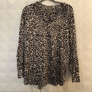 Leopard print silk blouse